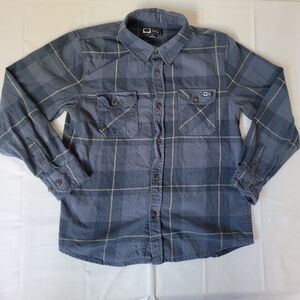 Salty Crew Youth XL Blue Plaid Flannel Shirt Long Sleeve Cotton Button Front Sur